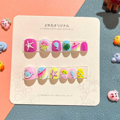 12pcs Kids Press On Nail (09)