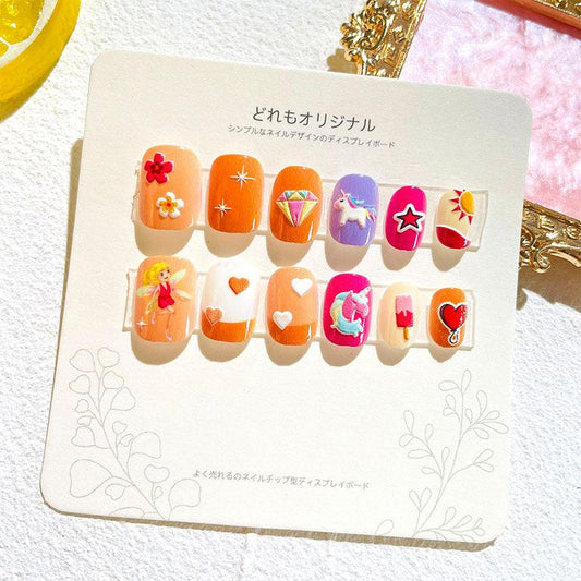 24pcs Kids Press On Nail (10)