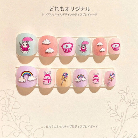 12pcs Kids Press On Nail (12)