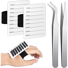 2 Pieces Eyelash Extension Hand Pallet Lash Holder MQZONE Eyelash Tools Pallet with Adjustable Wrist Strap Adjustable Lash Tray Strip Palette One Size Fits Most Eyelash Extension Holder (8-15 mm Pattern)