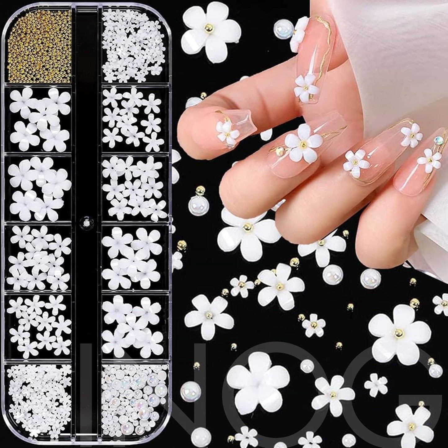 100 Pcs Artdone  Design Nail Rhinestones,Pearls Heart Butterfly Nail Charms Mixed Styles  Nail Gems Nail Diamonds