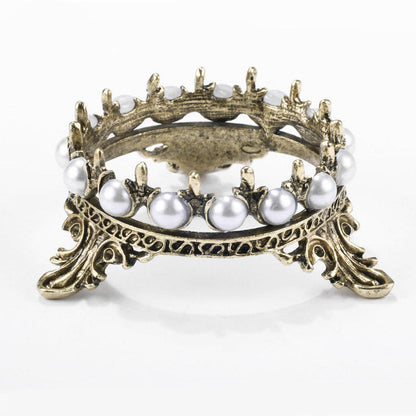 Crown Shape Nail Brush Holder Stand With Pearl