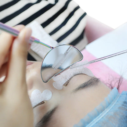 Pink Handheld Square Eyelash Grafting Mirror