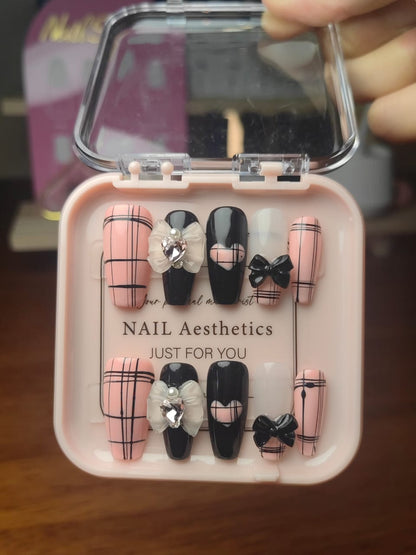 PON0045 Handmade Press on Full Cover Fake Nails