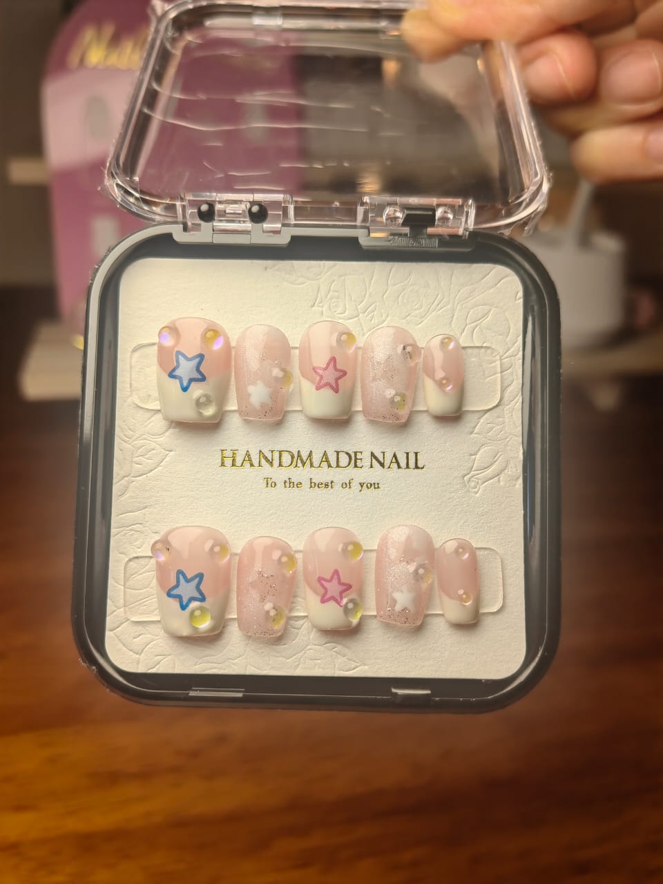 PON0049 Handmade Press on Full Cover Fake Nails