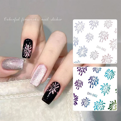 DH-582 Laser Silver Nail Art Sticker