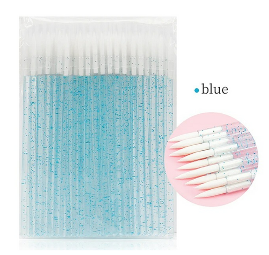 100 Pcs Disposable Eyeliner Brush Applicator Cosmetic Eye Wand Eyeliner Makeup Tool 