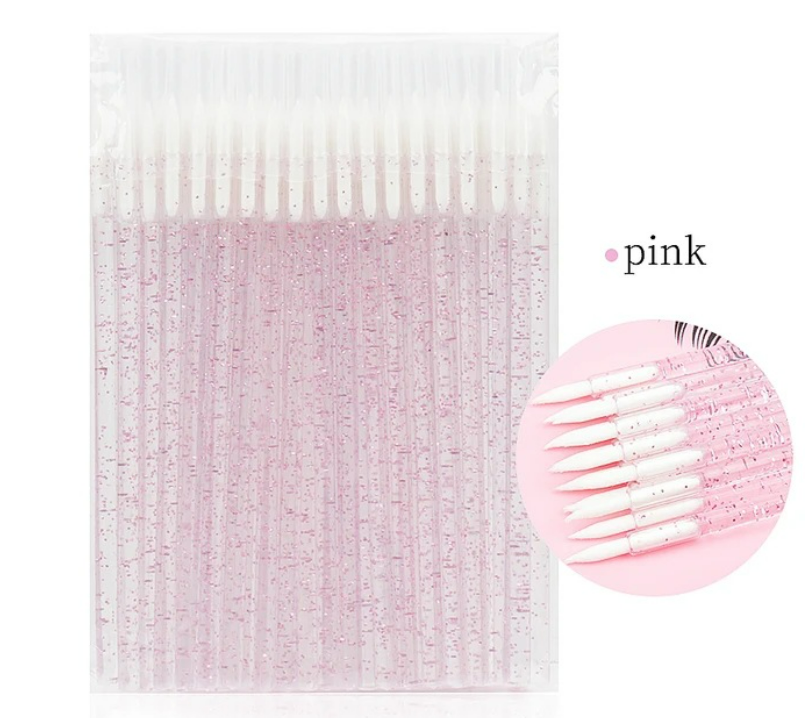 100 Pcs Disposable Eyeliner Brush Applicator Cosmetic Eye Wand Eyeliner Makeup Tool 