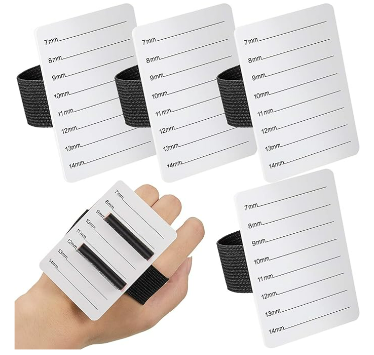 4 Pieces Eyelash Extension Hand Pallet Lash Holder MQZONE Eyelash Tools Pallet with Adjustable Wrist Strap Adjustable Lash Tray Strip Palette One Size Fits Most Eyelash Extension Holder (8-15 mm Pattern)