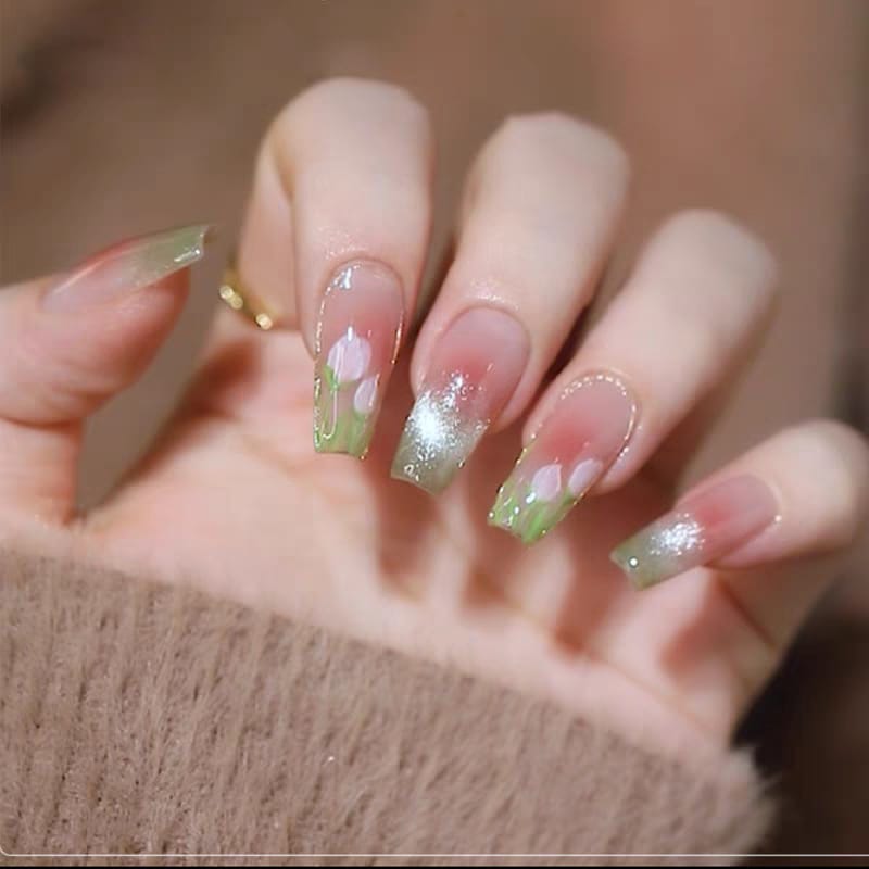 Pink Blossom Long press on nails