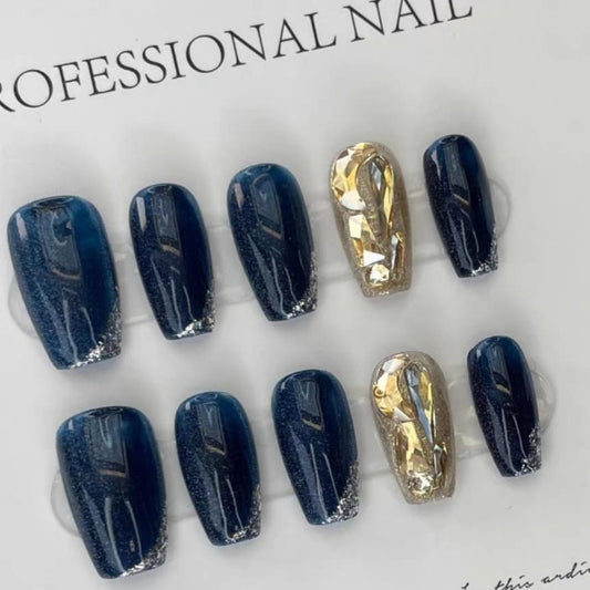 Fully Covered Coffin Head Long press on nails