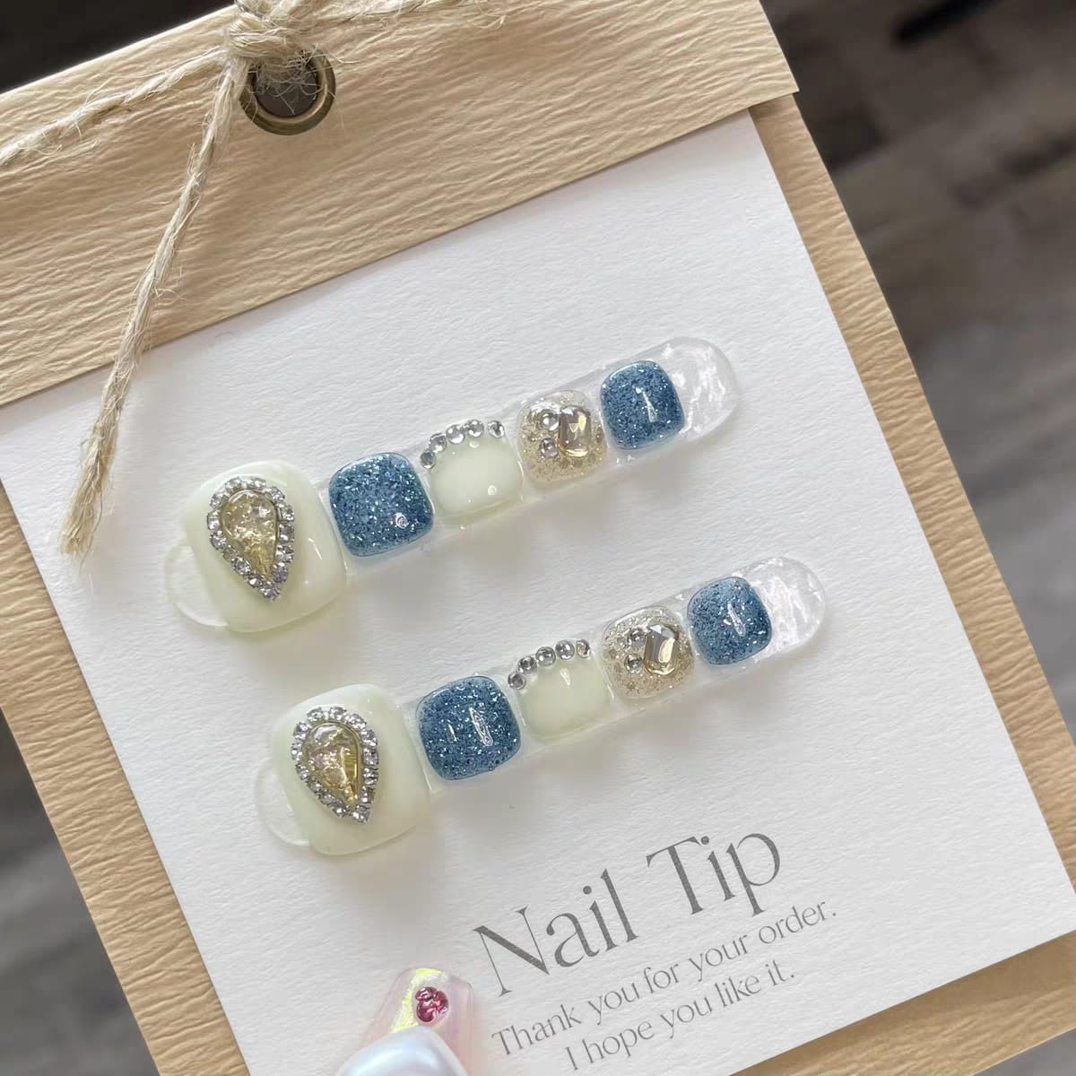 Icy Blue Toe Press On Nail