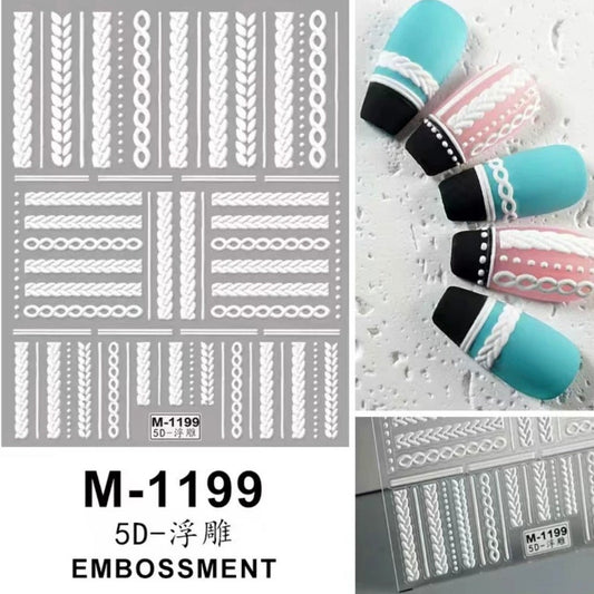 M-1199 White Nail Art Sticker