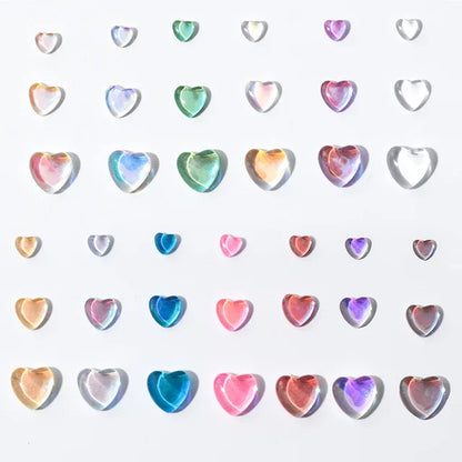 Heart Series Mix Color Nail Art Rhinestone