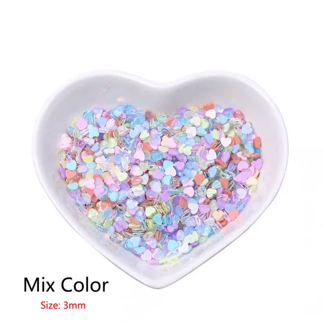 Heart Series Mix Color Nail Art Rhinestone