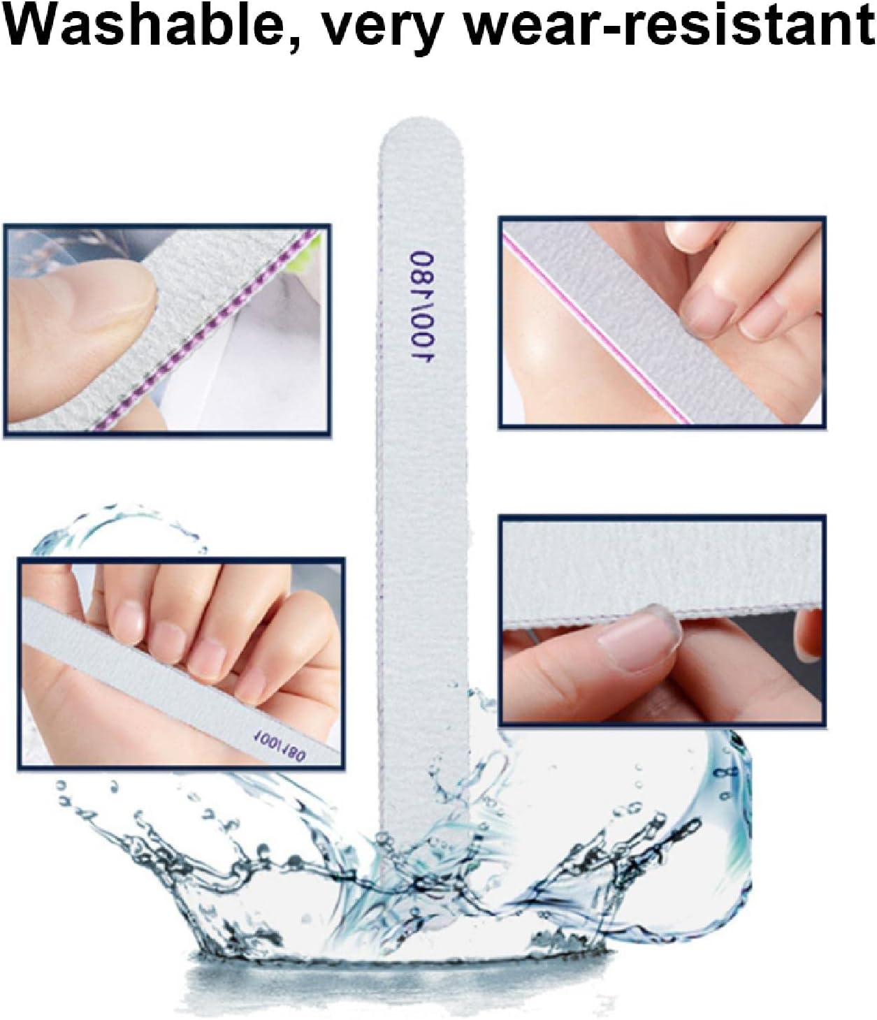 10Pcs Professional Nail File 100/180 - MQ ZONE UAE