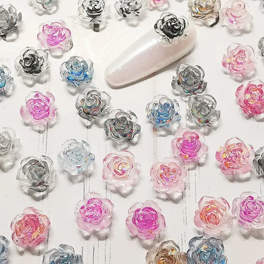 3D Colorful Flowers Nail Art Rhinestones (5 pieces)