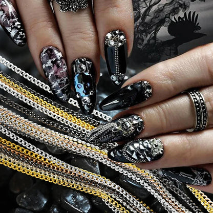 3D Nail Art Chains Decoration 5 Strips 50cm - MQ ZONE UAE